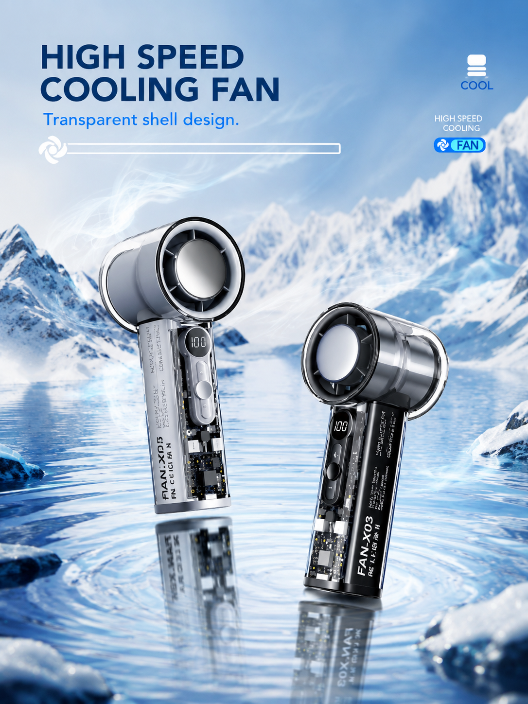 X05 Portable High-Speed Ice Cooling Turbine Fan