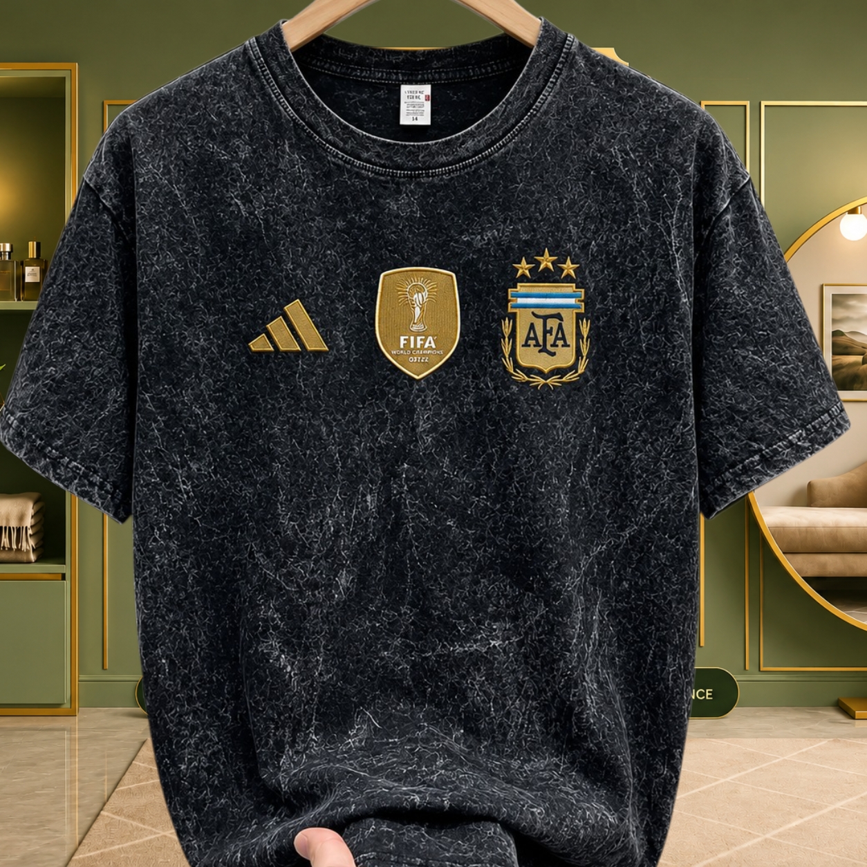 ACID WASH DROP SHOULDER T-SHIRT