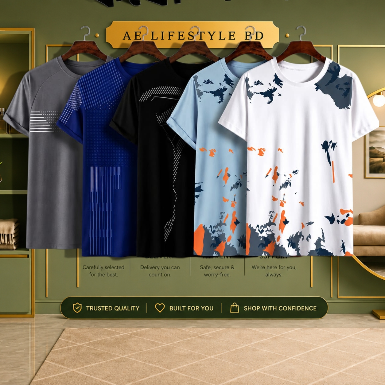 5 Pieces T-Shirt Combo