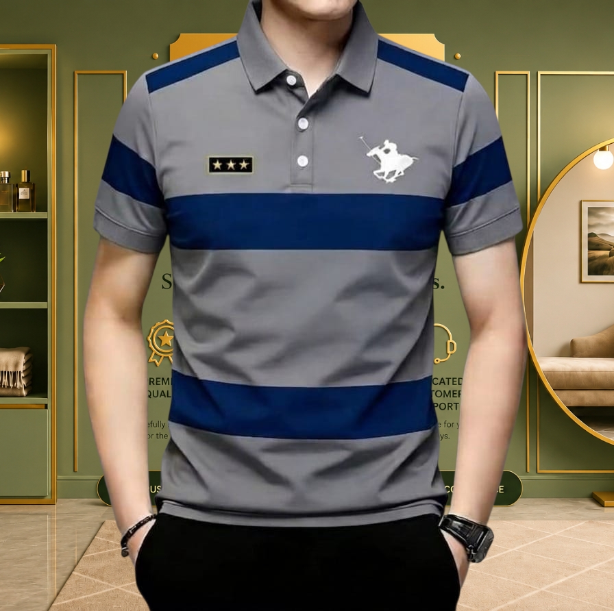 Striped Super Premium Half Sleeve polo Shirts